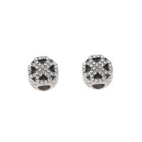 Grânulos de European de aço inoxidável, Aço inoxidável 316L, com strass, cor original, 11x8mm, 5PCs/Bag, vendido por Bag