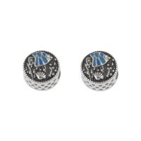 Perles European en acier inoxydable, acier inoxydable 316L, émail & avec strass, bleu, 11x8mm, 5PC/sac, Vendu par sac