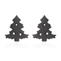 Roestvrij staal Stud Earrings, 316 Roestvrij staal, Kerstboom, plated, mode sieraden & voor vrouw, meer kleuren voor de keuze, 10x9mm, Verkocht door pair