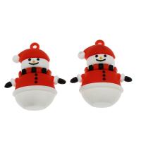 Pingente de resina, Homem de neve, Mini & Bonito & DIY, vermelho, 51x42x19mm, Buraco:Aprox 3mm, 600PCs/Bag, vendido por Bag