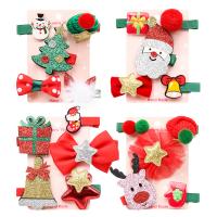 Doek Kerst haar clip, handgemaakt, Kerstontwerp & Cute & Meisje & mode sieraden & verschillende stijlen voor de keuze, 33mm, Verkocht door PC