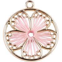 Zinc Alloy Flower Pendler, med Caddice, guldfarve belagt, hule, flere farver til valg, nikkel, bly & cadmium fri, 25*28mm, 10pc'er/Bag, Solgt af Bag