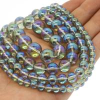 Round Crystal Beads plated multi-colored Approx 1mm Sold Per Approx 14.9 Inch Strand