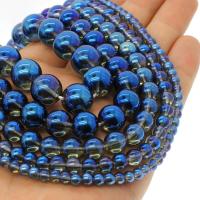 Round Crystal Beads plated blue Approx 1mm Sold Per Approx 14.9 Inch Strand