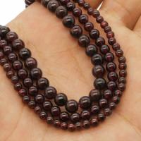 Naturlig granat perler, Garnet, Runde, forskellig størrelse for valg, Hole:Ca. 1mm, Solgt Per Ca. 14.9 inch Strand