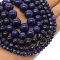 Lapis lazuli perle, Sintetički Lapis, Krug, različite veličine za izbor, Rupa:Približno 1mm, Prodano Per Približno 14.9 inčni Strand