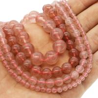 Morango Quartz grânulos, miçangas, Roda, tamanho diferente para a escolha, rosa, Buraco:Aprox 1mm, vendido para Aprox 14.9 inchaltura Strand