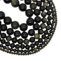 ouro Obsidian grânulos, miçangas, Roda, tamanho diferente para a escolha, Buraco:Aprox 1mm, vendido para Aprox 14.9 inchaltura Strand