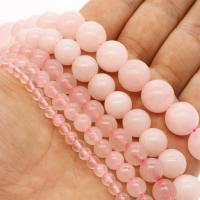 Természetes rózsakvarc gyöngy, Rose Quartz, Kerek, különböző méretű a választás, rózsaszín, Lyuk:Kb 1mm, Naponta eladott Kb 14.9 inch Strand