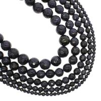 Blue Goldstone Beads, Ronde, verschillende grootte voor keus & gefacetteerde, Gat:Ca 1mm, Per verkocht Ca 14.9 inch Strand