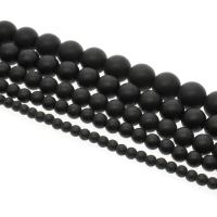 Black Stone Helmet, Pyöreä, erikokoisia valinnalle & himmeä, musta, Reikä:N. 1mm, Myyty Per N. 14.9 tuuma Strand