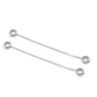 304 Stainless Steel European Safety Chain DIY original color Approx 2mm Sold By Bag