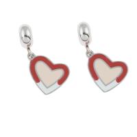 Stainless Steel European Pendants 304 Stainless Steel Heart enamel Approx 4mm Sold By Bag