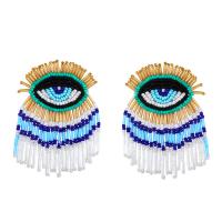 Seedbead Tassel Earring, met Zinc Alloy, mode sieraden & voor vrouw, meer kleuren voor de keuze, 72*40mm, Verkocht door pair