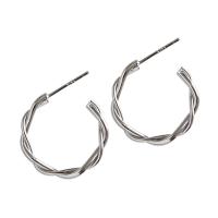 Sterling Silver Jewelry Earring, 925 Sterling Silver, airgid sterling iar earring, platanam plátáilte, jewelry faisin & do bhean, 16mm, 3Péirí/Lot, Díolta De réir Lot