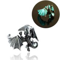 Messing Open Finger Ring, Dinosaurus, plated, voor vrouw & luminated, meer kleuren voor de keuze, nikkel, lood en cadmium vrij, Maat:7.5, 3pC's/Lot, Verkocht door Lot