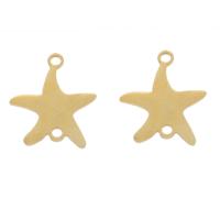 RVS Verbinder, Roestvrij staal, Flat Star, plated, 1/1 lus, meer kleuren voor de keuze, 18x16x1mm, Gat:Ca 1mm, 10pC's/Bag, Verkocht door Bag