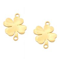 RVS Verbinder, Roestvrij staal, Four Leaf Clover, plated, 1/1 lus, meer kleuren voor de keuze, 18x13x1mm, Gat:Ca 1mm, 10pC's/Bag, Verkocht door Bag