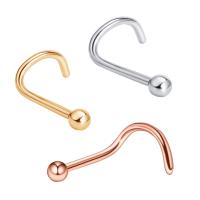 Bijoux de Piercing nez en acier inoxydable, unisexe, plus de couleurs à choisir, 0.8x6.5x2mm, Vendu par PC