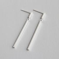 925 Boucles d’oreilles Sterling Silver Drop & Dangle, Argent sterling 925, argent pur puce boucle d'oreille, Placage, bijoux de mode & pour femme, 37x1.58mm, 3pairescouple/lot, Vendu par lot