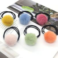 Hestehale Holder, Plush, med Rubber Band, med fluffy bold & forskellige stilarter for valg & for kvinde, 34mm, 10pc'er/Lot, Solgt af Lot