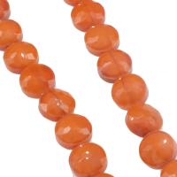 Mode Glasperlen, Glas, Modeschmuck & DIY & facettierte, orange, 14x14x8mm, Bohrung:ca. 1mm, 50PCs/Strang, verkauft von Strang