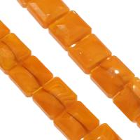 Mode Glasperlen, Glas, Quadrat, Modeschmuck & DIY & facettierte, orange, 13x13x8mm, Bohrung:ca. 1mm, 50PCs/Strang, verkauft von Strang