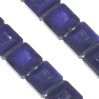 Abalorios de Cristal, Vidrio, Cuadrado, Joyería & Bricolaje & facetas, azul oscuro, 13x13x8mm, agujero:aproximado 1mm, 50PCs/Sarta, Vendido por Sarta