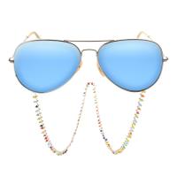 Zinc Alloy Glasses Chain with Seedbead & silicone cap plated durable & anti-skidding & for woman nickel lead & cadmium free Sold Per Approx 27.6 Inch Strand