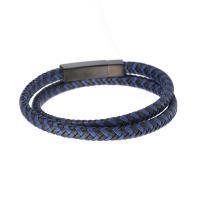 Lederen koord armband, Roestvrij staal, met Leer, mode sieraden & uniseks & verschillende grootte voor keus, meer kleuren voor de keuze, 18.5cm    20.5cm   22cm, Verkocht door PC