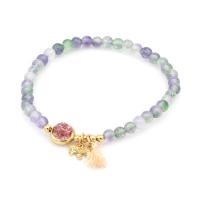 Natursten Armbånd, med Jade Malaysia & Crackle Quartz & Rose Quartz & Messing, mode smykker & for kvinde, flere farver til valg, 5.5cm, Solgt af PC