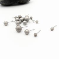 Roestvrij staal Stud Earrings, Ronde, mode sieraden & verschillende grootte voor keus & voor vrouw & frosted, oorspronkelijke kleur, 4mm   5mm   6mm   7mm   8mm, 100PC/Lot, Verkocht door Lot