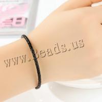 925 sterling zilver Armband, met Leer, mode sieraden & uniseks, meer kleuren voor de keuze, 2pC's/Lot, Verkocht door Lot