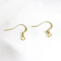 Crochet en laiton boucle d'oreille, Placage de couleur d'or, DIY & avec boucle & styles différents pour le choix, protéger l'environnement, sans nickel, plomb et cadmium, 18x15mm, 60PC/lot, Vendu par lot