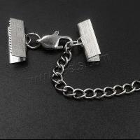 Stainless Steel Ribbon Crimp, Fenntartható & DIY & különböző méretű a választás, az eredeti szín, Által értékesített Set