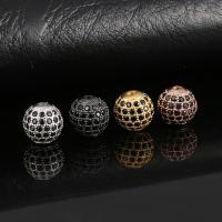 Abalorios de Micro Pavé de Zirconía Cúbica en Latón, metal, micro arcilla de zirconia cúbica, más colores para la opción, libre de níquel, plomo & cadmio, 10mm, 4PCs/Grupo, Vendido por Grupo