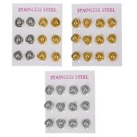 Stainless Steel Stud Earrings plated fashion jewelry & for woman Sold By Lot