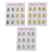 Stainless Steel Stud Earrings plated fashion jewelry & for woman Sold By Lot