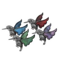 Bhlaosc Pendants, Sinc Alloy, le Shell, Hummingbird, dath airgid antique plátáilte, daite & Is féidir é a úsáid mar dealg nó pendant, dathanna níos mó le haghaidh rogha, nicil, luaidhe & caidmiam saor in aisce, 53x45x7mm, Poll:Thart 6mm, 10ríomhairí pearsanta/Mála, Díolta De réir Mála