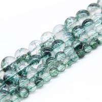 Green Phantom Quartz Bead, Rund, mode smycken & DIY & olika storlek för val, Såld Per Ca 14.9 inch Strand