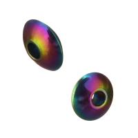 Billes en acier inoxydable, Placage, bijoux de mode & DIY, multicolore, 6x2.50x6mm, Trou:Environ 2mm, 100PC/lot, Vendu par lot