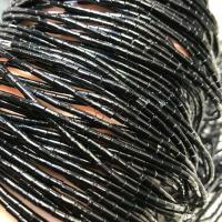 Grânulos de ágata preta natural, Ágata preta, Coluna, polido, joias de moda & DIY, preto, 2-4mm, Aprox 97PCs/Strand, vendido para Aprox 15 inchaltura Strand