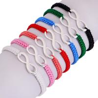 Pulseras de Aleación de Zinc estilo Woven Ball, Hilo de algodón, con aleación de zinc, Joyería & para mujer, más colores para la opción, 15-35cm, Vendido por Sarta