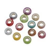 Perles bijoux en porcelaine, bijoux de mode & grand trou, Couleur aléatoire, 14*8mm, Trou:Environ 5mm, 100PC/sac, Vendu par sac