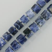 Sodalite Gyöngyök, Oszlop, kék, 8x12mm, Lyuk:Kb 1.5mm, Kb 38PC-k/Strand, Naponta eladott Kb 16 inch Strand