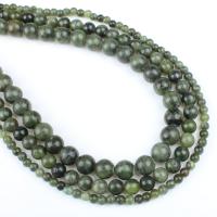 Southern Jade Bead, Runde, forskellig størrelse for valg, grøn, Hole:Ca. 1mm, Solgt Per Ca. 14.9 inch Strand