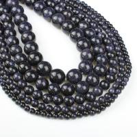 Kék Goldstone Gyöngyök, Kerek, különböző méretű a választás, kék, Lyuk:Kb 1mm, Naponta eladott Kb 14.9 inch Strand