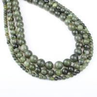 Södra Jade Bead, Rund, olika storlek för val, grön, Hål:Ca 1mm, Såld Per Ca 14.9 inch Strand