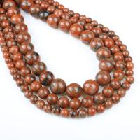 Red Jasper Bead, Rund, olika storlek för val, röd, Hål:Ca 1mm, Såld Per Ca 14.9 inch Strand