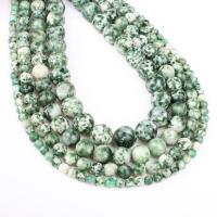 Natural Green Spot Stone Beads Round green Approx 1mm Sold Per Approx 14.9 Inch Strand